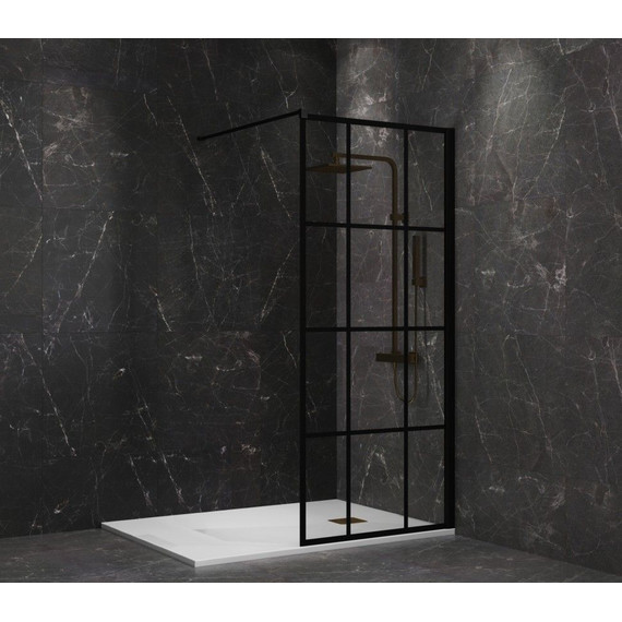 Душевая перегородка Paini 100 см PAINI-WalkIN100G (стекло 8 мм) с кронштейном в комплекте, чёрный/прозрачное - фото 4