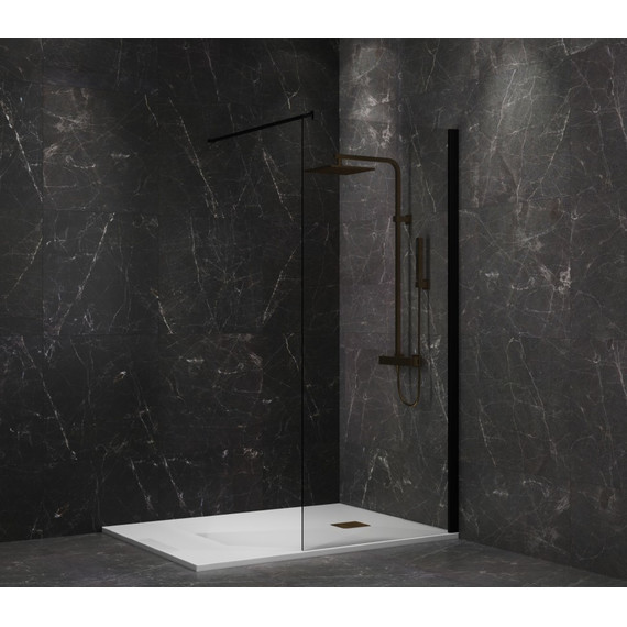 Душевая перегородка Paini 80 см PAINI-WalkIN80C (стекло 8 мм) с кронштейном в комплекте, чёрный/прозрачное - фото 5