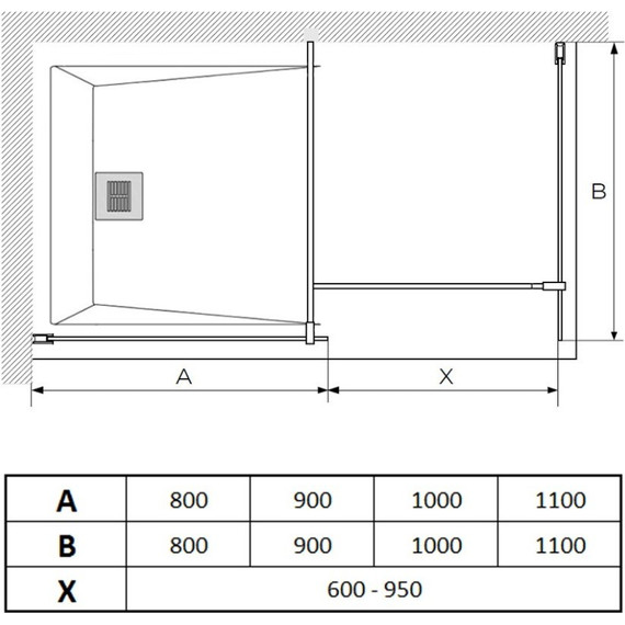 Душевая перегородка Paini 80 см PAINI-WalkIN80C (стекло 8 мм) с кронштейном в комплекте, чёрный/прозрачное - фото 8