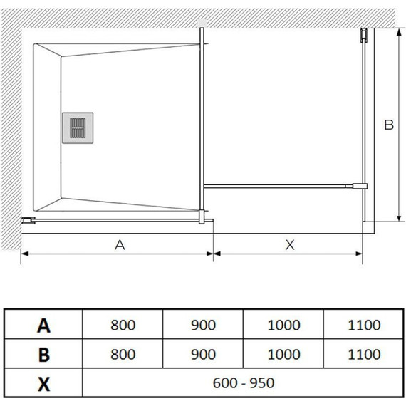 Душевая перегородка Paini 90 см PAINI-WalkIN90F (стекло 8 мм) с кронштейном в комплекте, чёрный/прозрачное - фото 7
