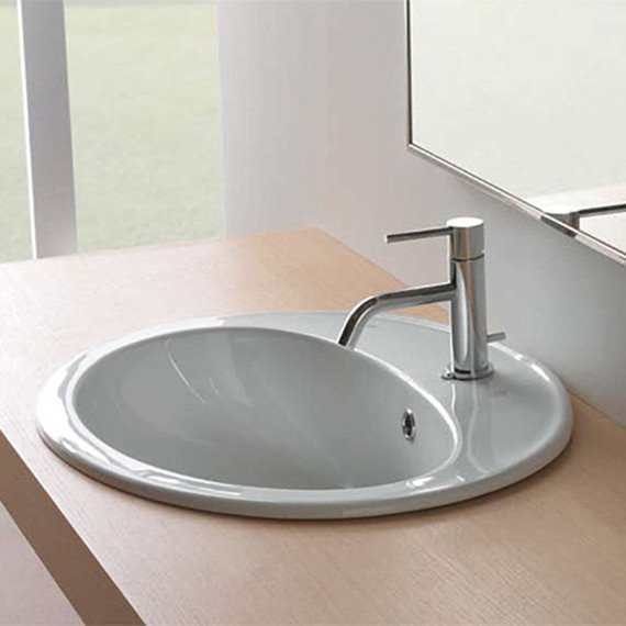 Раковина врезная на столешницу Globo Lavabi d'arredamento 56 см VA017.BI - фото, картинка 2 Раковина врезная на столешницу Globo Lavabi d'arredamento 56 см VA017.BI - фото 2