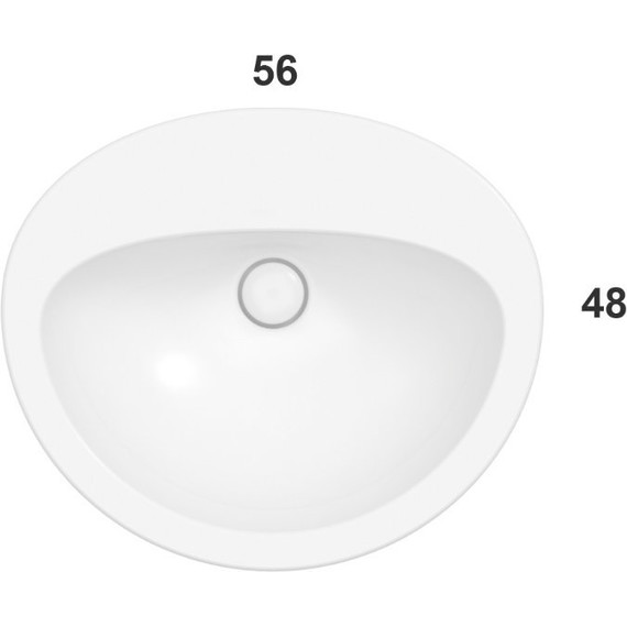 Раковина врезная на столешницу Globo Lavabi d'arredamento 56 см VA017.BI - фото, картинка 3 Раковина врезная на столешницу Globo Lavabi d'arredamento 56 см VA017.BI - фото 3