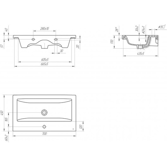 Тумба подвесная с раковиной Onika Стоун 70 см 107044, белая/ателье светлое - фото, картинка 6 Тумба подвесная с раковиной Onika Стоун 70 см 107044, белая/ателье светлое - фото 6