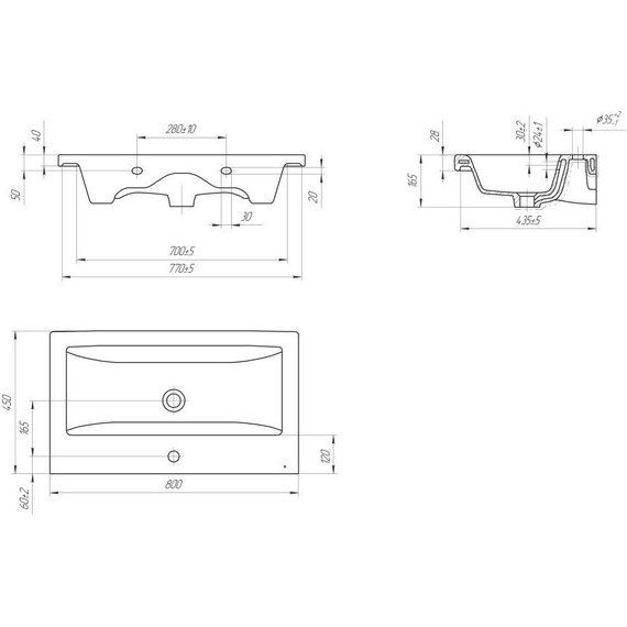 Тумба напольная с раковиной Onika Тимбер 80 см 108053, серый матовый/дуб сонома (раковина Como 80) - фото 11