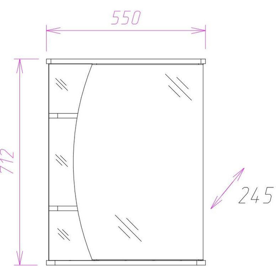 Зеркало-шкаф Onika Луна 55 см L 205520 - фото 3