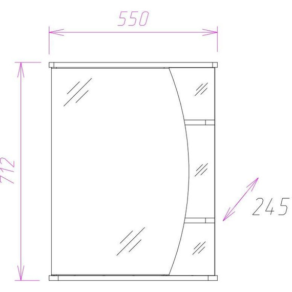Зеркало-шкаф Onika Луна 55 см R 205521 - фото 3