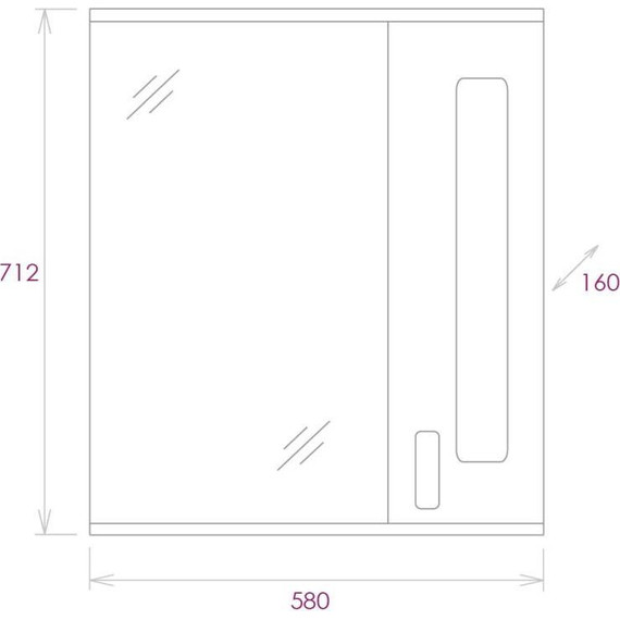 Зеркало-шкаф Onika Кристалл 58 см R 205818 - фото 7