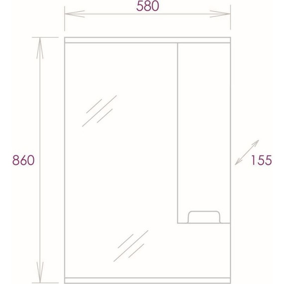 Зеркало-шкаф Onika Харпер 58 см R 205849 - фото 7