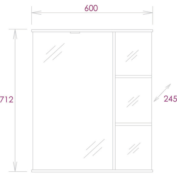 Зеркало-шкаф Onika Карина 60 см L 206009 - фото 5