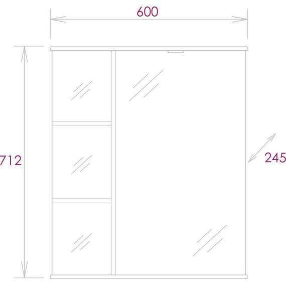 Зеркало-шкаф Onika Карина 60 см R 206010 - фото 6