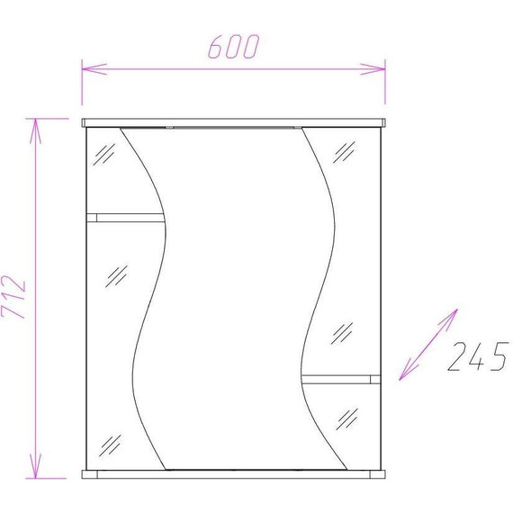 Зеркало-шкаф Onika Лилия 60 см R 206012 - фото 2