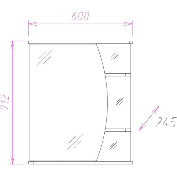 Зеркало-шкаф Onika Луна 60 см R 206014 - фото 3