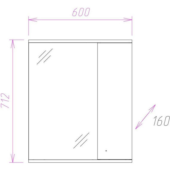 Зеркало-шкаф Onika Лига 60 см R 206030 - фото 3