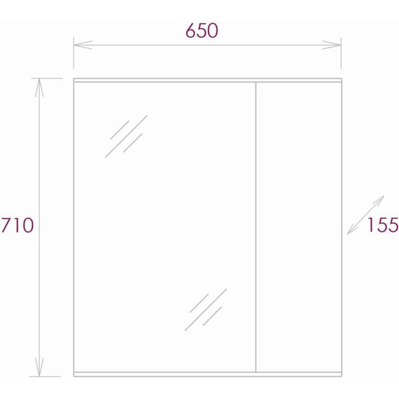 Зеркало-шкаф Onika Марбл 65 см 206545, мрамор/камень бетонный - фото 6