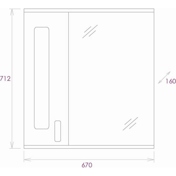 Зеркало-шкаф Onika Кристалл 67 см L 206705 - фото 7