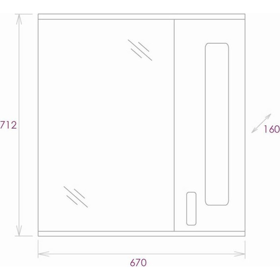 Зеркало-шкаф Onika Кристалл 67 см R 206706 - фото 7