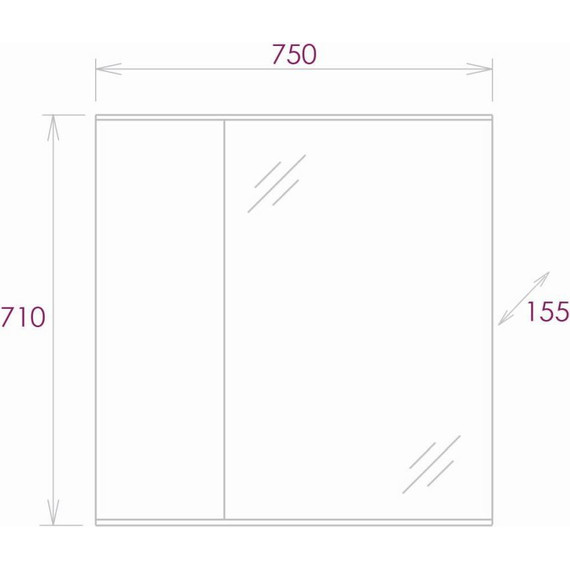 Зеркало-шкаф Onika Марбл 75 см 207524, мрамор/камень бетонный - фото 6