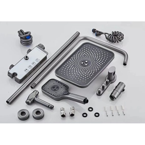 Душевая стойка с гигиеническим душем Dikalan AL-99098, серый матовый - фото, картинка 3 Душевая стойка с гигиеническим душем Dikalan AL-99098, серый матовый - фото 3