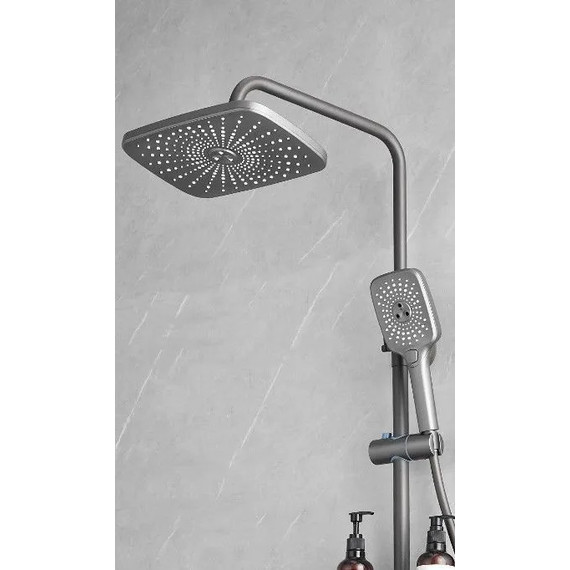 Душевая стойка с гигиеническим душем Dikalan AL-99098, серый матовый - фото, картинка 4 Душевая стойка с гигиеническим душем Dikalan AL-99098, серый матовый - фото 4