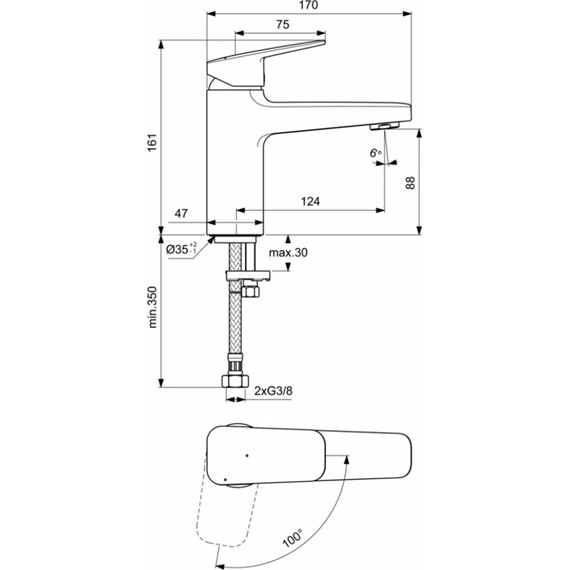 Смеситель для раковины Ideal Standard Ceraplan BD224AA - фото 4