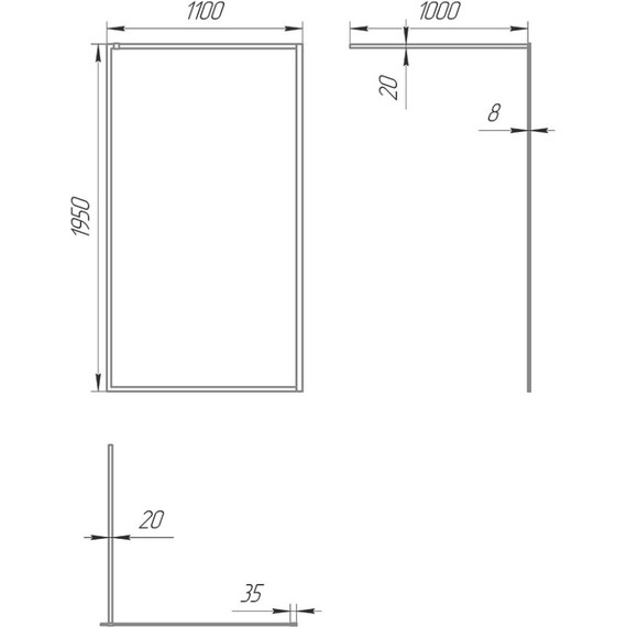 Душевая перегородка Paini 110 см PAINI-WalkIN110F (стекло 8 мм) с кронштейном в комплекте, чёрный/прозрачное - фото 8