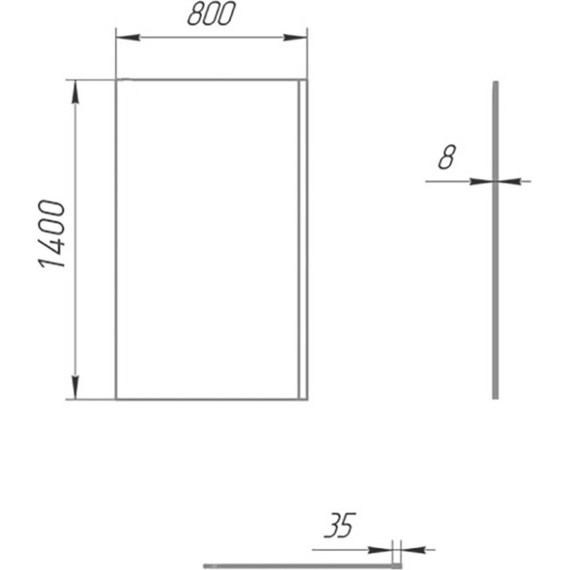 Шторка для ванны Paini Screen 800х1400 мм Paini-ScreenWT80C (стекло 8 мм) чёрный/прозрачное - фото 3