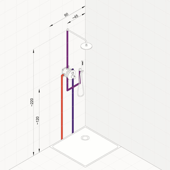 Душевая система для душа с термостатом Kludi Nova Fonte 208313915, черный матовый - фото 3