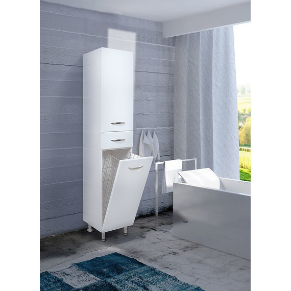 Пенал напольный Onika Модерн 26 см R 402607 с бельевой корзиной - фото 2