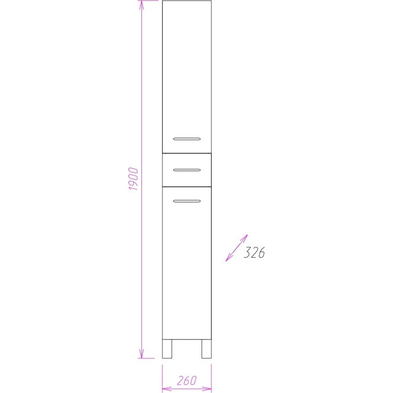 Пенал напольный Onika Модерн 26 см R 402607 с бельевой корзиной - фото 3