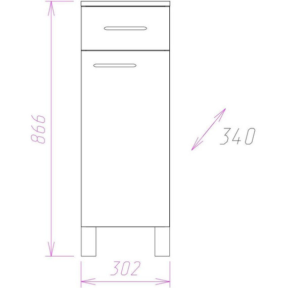 Комод напольный Onika Каприз 30 см 403003 с бельевой корзиной - фото 3
