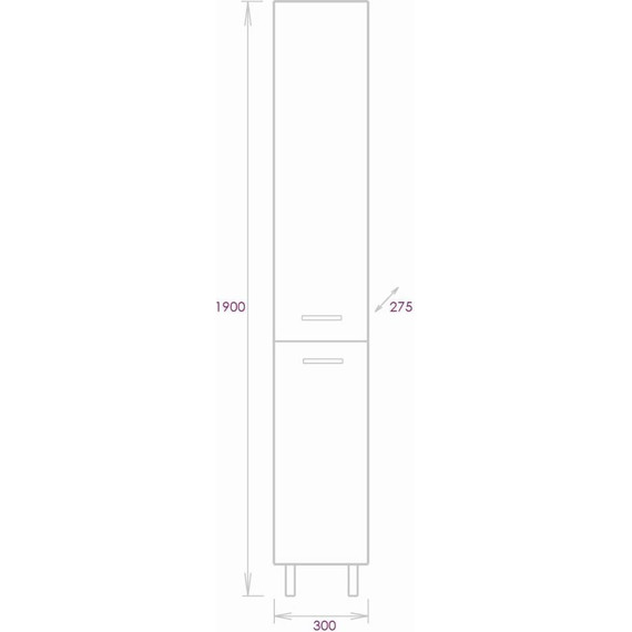 Пенал напольный Onika Коралл 30 см, универсальный, 403037 - фото 6