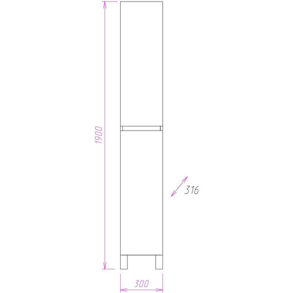 Пенал напольный Onika Элита 30 см, универсальный, 403039 - фото 3