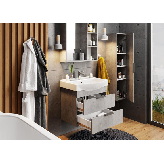 Пенал подвесной Onika Девис 30 см, универсальный, 403071, бетон чикаго - фото 4