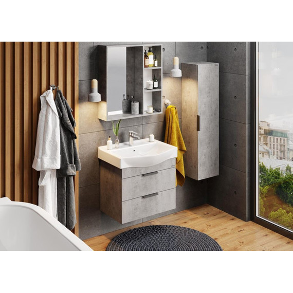 Пенал подвесной Onika Девис 30 см, универсальный, 403071, бетон чикаго - фото 3