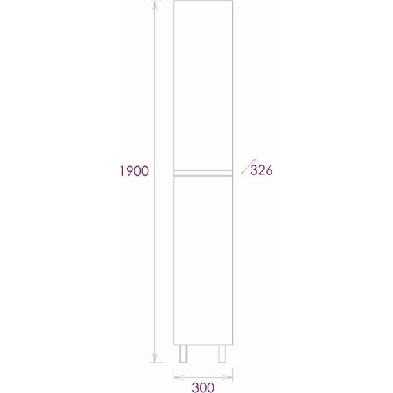 Пенал напольный Onika Милтон 30 см, универсальный, 403078, серый/дуб сонома - фото 5