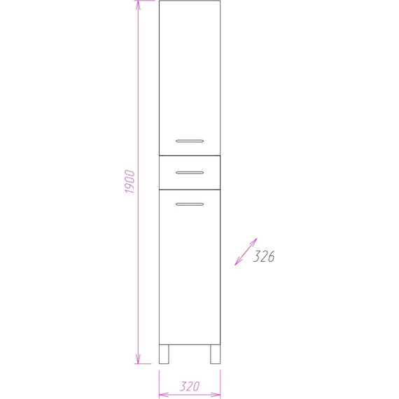 Пенал напольный Onika Модерн 32 см R 403212 с бельевой корзиной - фото 3