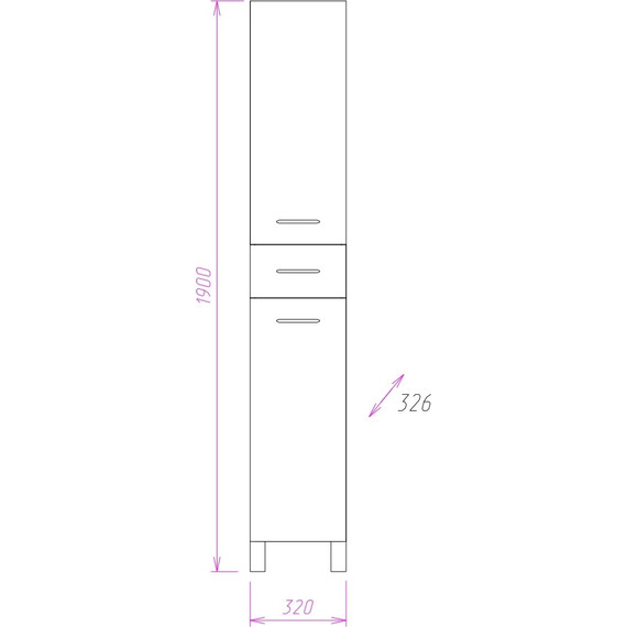 Пенал напольный Onika Модерн 32 см, универсальный, 403213 - фото 3