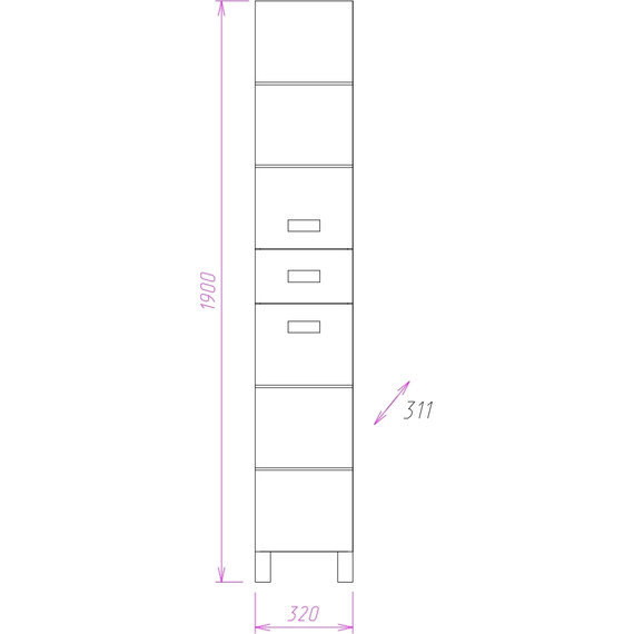 Пенал напольный Onika Балтика 32 см, универсальный, 403214 - фото 3