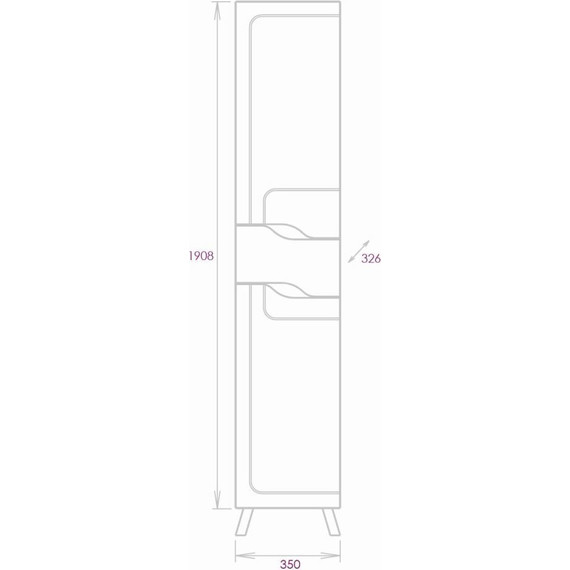 Пенал напольный Onika Веронэлла 35 см, универсальный, 403563 - фото 6