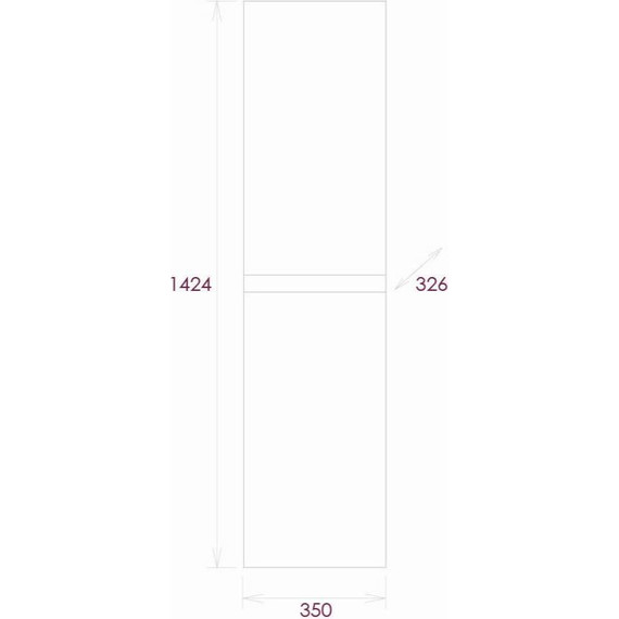 Пенал подвесной Onika Алеста 35 см, универсальный, 403566, белый/камень светлый - фото 6