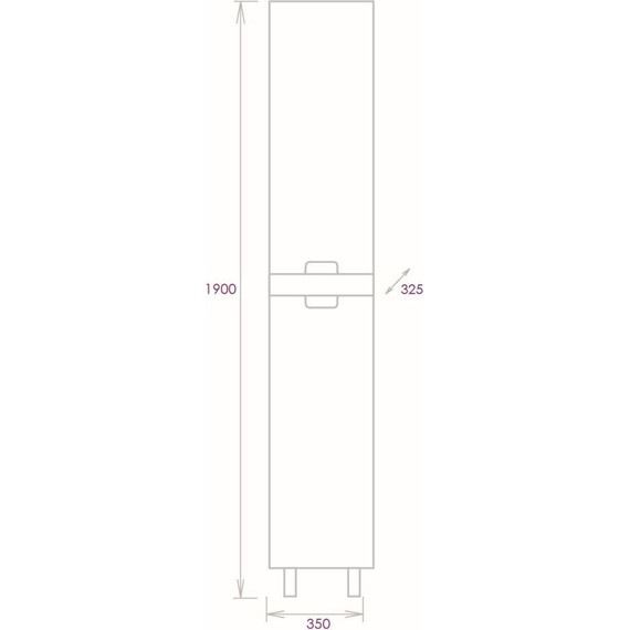 Пенал напольный Onika Харпер 35 см, универсальный, 403567, белый/кастелло - фото 6