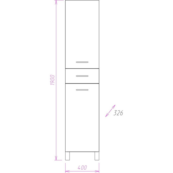 Пенал напольный Onika Модерн 40 см L 404009 с бельевой корзиной - фото 3