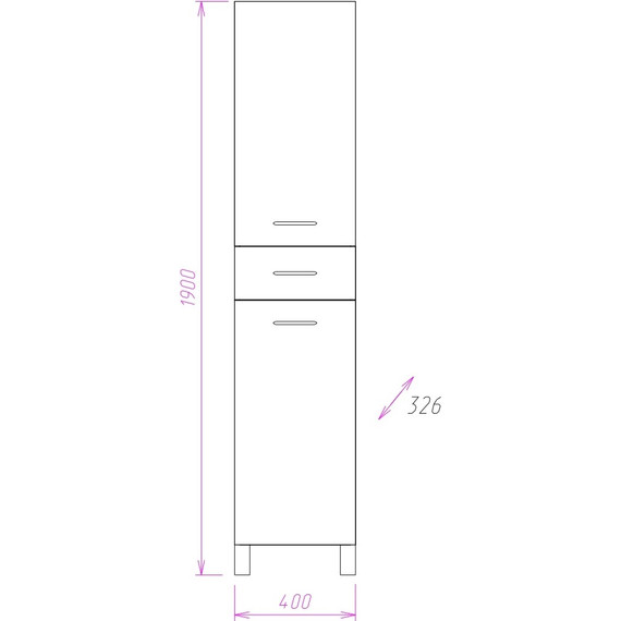 Пенал напольный Onika Модерн 40 см, универсальный, 404011 - фото 3