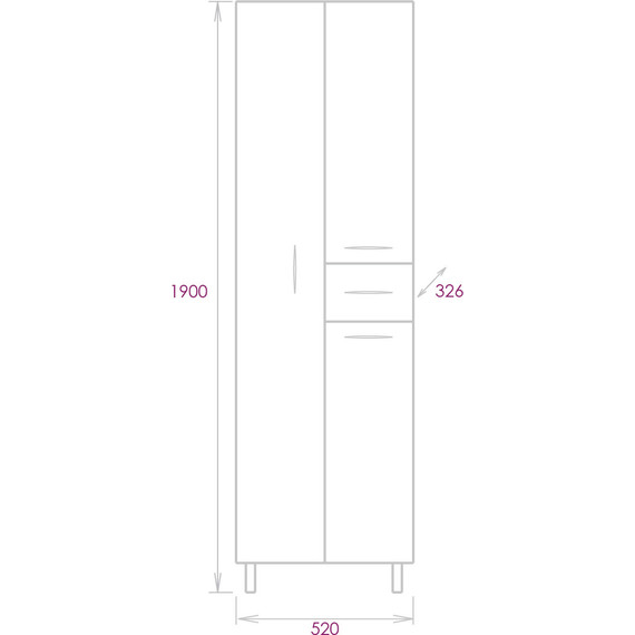Пенал напольный Onika Модерн 52 см L 405206 с бельевой корзиной - фото 3