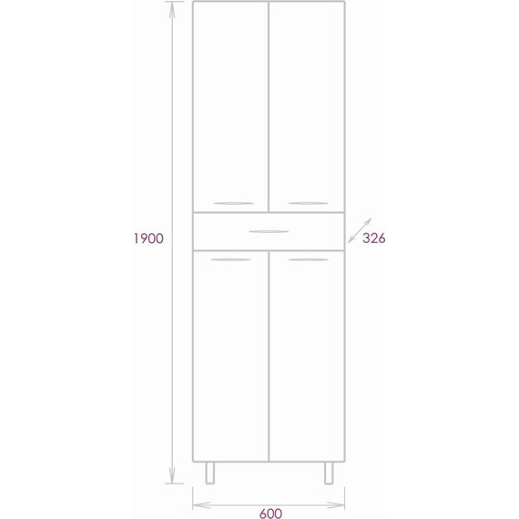 Пенал напольный Onika Модерн 60 см 406002 - фото 5