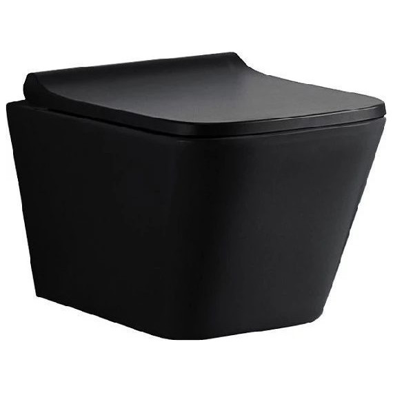 Инсталляция с подвесным безободковым унитазом Azario Teramo AZ-8010-1000+AZ-052-MB+AZ-8200-0087/AZ-P57-0190, черный матовый - фото 4