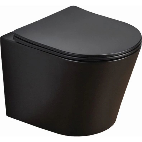 Инсталляция с подвесным безободковым унитазом Azario Teramo AZ-8010-1000+AZ-053E-R-MB SP+AZ-8200-0092/AZ-P58-0190, черный матовый - фото 4