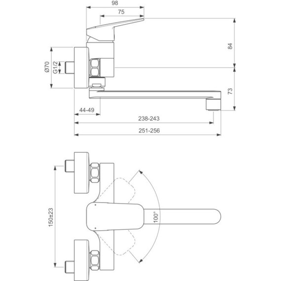 Смеситель для кухни настенный Ideal Standard Ceraplan BD340AA - фото 5