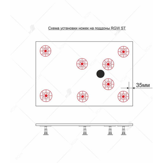 Ножки для душевого поддона RGW N-01 (10) W 03230111-01 - фото 3