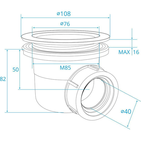 Сифон для душевого поддона RGW S-010-1 90 мм 502411101-04, чёрный - фото 3